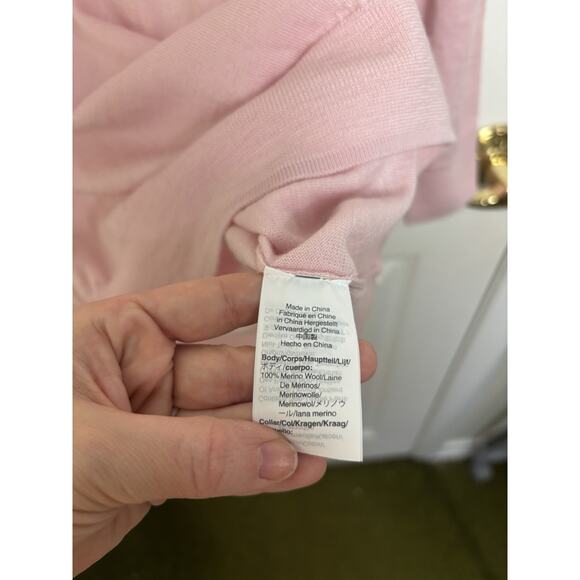 J. Crew Liberty 100% Merino Wool Pink Sweater Sz Small Floral Preppy Old Money - Picture 4 of 7